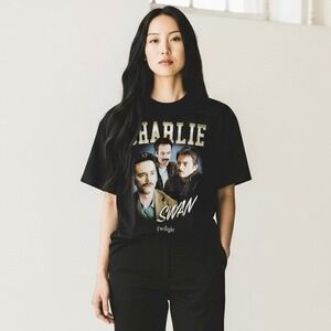 New Twilight Saga Charlie Swan Unisex S Small Graphic T-Shirt Black Short Sleeve